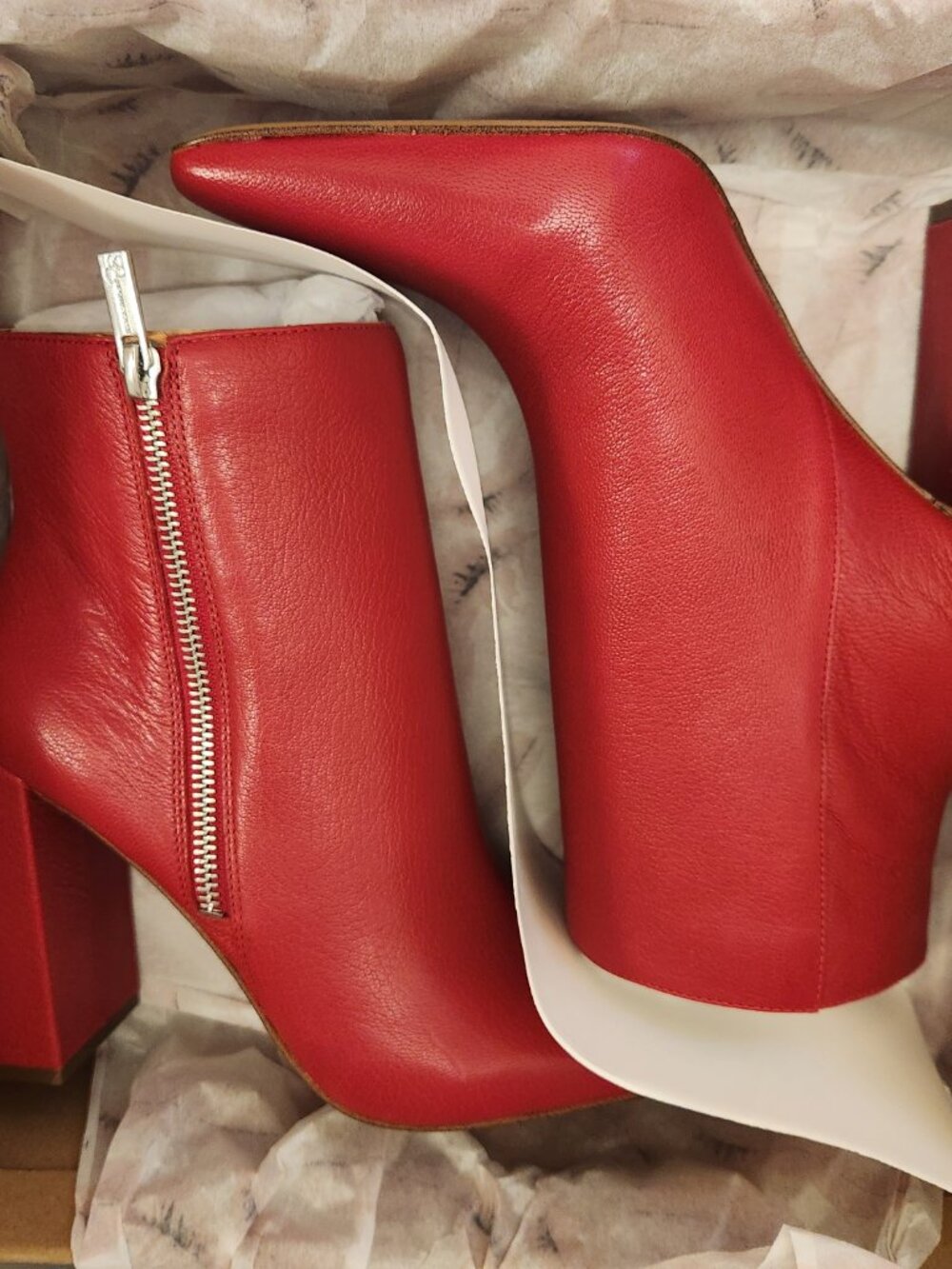 Jessica Simpson "Timea" Red Leather Booties. NIB. Size 7 - Picture 8 of 10